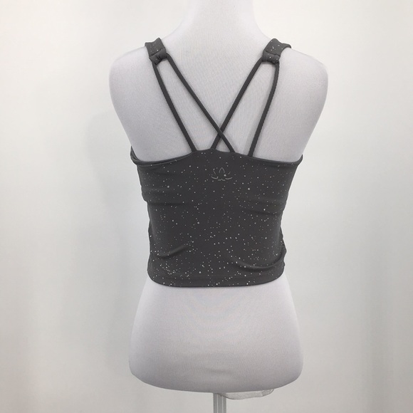 Beyond Yoga Gray Paint Splatter Leggings Tank Top Set Womens Small Gym Workout - Picture 4 of 16